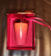 Starbucks Swarovski Limited Ceramic Crystal Ornament Coffee Cup 2015 Mermaid Red - £77.79 GBP
