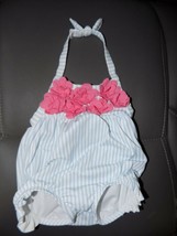 Janie and Jack Striped Swimsuit w/Flowers Size 3/6 Months NWOT - £23.06 GBP