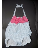 Janie and Jack Striped Swimsuit w/Flowers Size 3/6 Months NWOT - €30,93 EUR