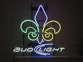 New Bud Light New Orleans Saints Neon Sign 20&quot;x16&quot; Ship  - £123.09 GBP