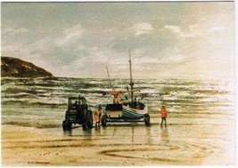 Burton Agnes Hall United Kingdom Postcard Landing the Boats at Filey Hutchins - £2.36 GBP