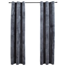 vidaXL Velvet Blackout Curtains 37x84 Anthracite 2 Panels Soft Fabric Th... - $83.99