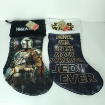 The Mandalorian Christmas Stocking 18&quot; Star Wars Black Stocking Lot of 2... - $24.74