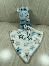 Little Beginnings blue plush hippo hippopotamus star baby lovey security blanket - £7.88 GBP