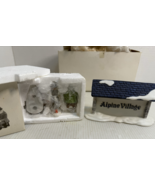 DEPT 56 ALPINE VILLAGE SIGN 6571-4 AND 6542-0 VILLAGERS 3PC SET - $18.00
