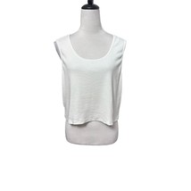BP Womens Crop Top Tank White Sleeveless Scoop Neck Stretch Shirt Plus 3X New - £9.55 GBP