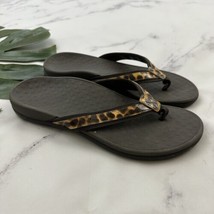Vionic Womens Tide Flip Flop Sandals Size 9 Brown Leopard Print Comfort - £28.48 GBP