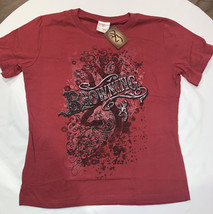 Womens NWT Browning Branding Iron Buckmark Fitted Garnet Red T-Shirt Sz Medium M - £8.66 GBP