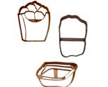 Eat More Chicken Nuggets Set Of 3 Cookie Cutters Made In USA PR1896 - £6.37 GBP