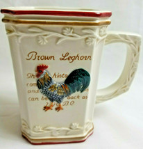 Roster Chicken Leghorn Farmhouse Design Coffee Mug Latte Tea Cocoa Cup Red - £16.41 GBP