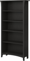 Bush Furniture Salinas 5 Shelf Bookcase In Vintage Black, Tall, Or Entryway - £148.92 GBP