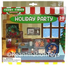 Teeny Tinies Christmas Party Doll Food Gingerbread Yule Log Mini Playset New - £24.03 GBP