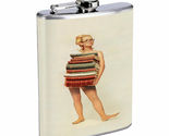 Sexy Book Worm Girl 8oz Stainless Steel Flask Drinking Whiskey - $16.78
