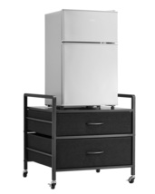 VEVOR Mini Fridge Stand,176lb,2 Drawers,4 Wheels,Mobile Organizer,Black - $55.99