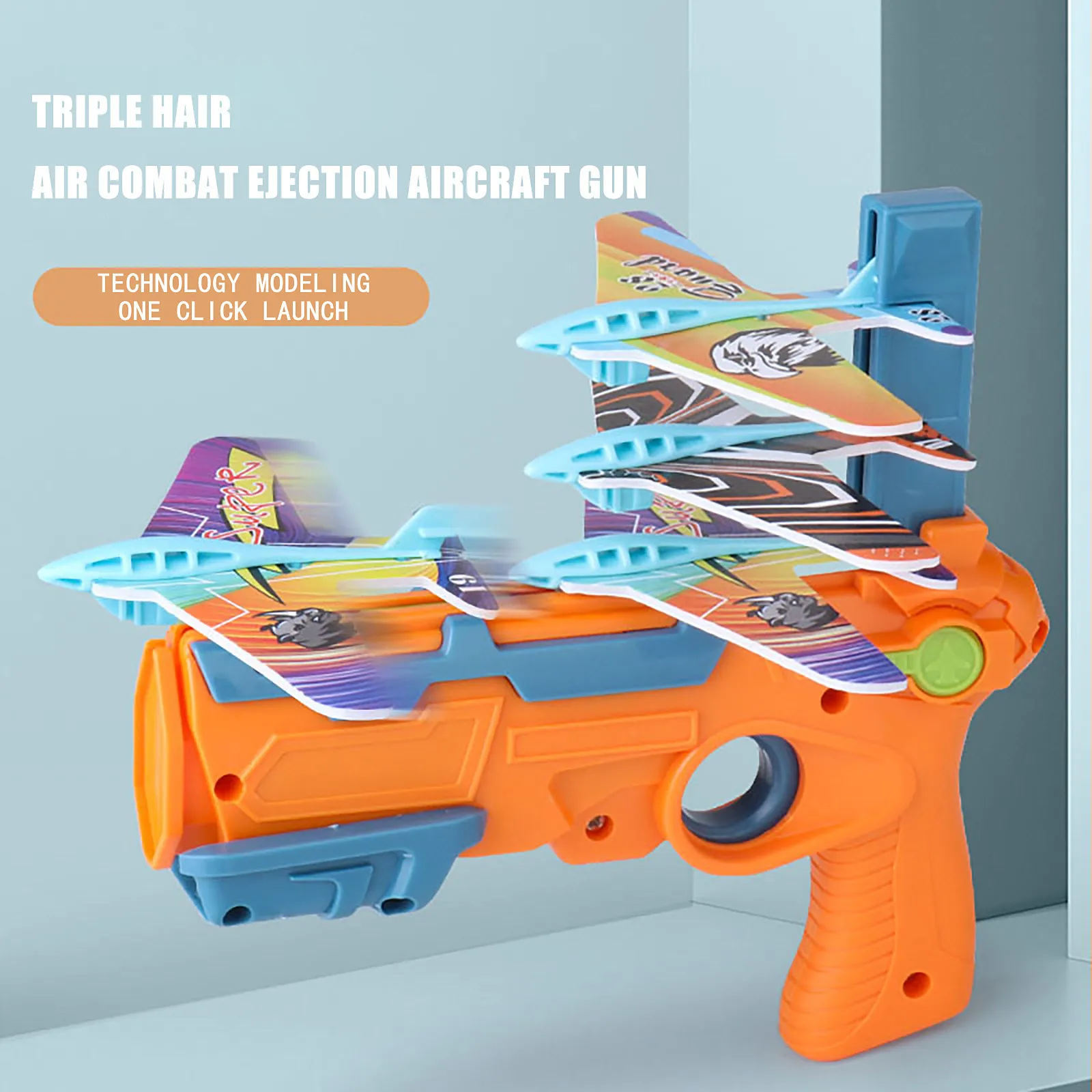 Play Large Airplane Launcher Bubble Catapult With 6 Small Plane Toy Funny Airpla - £22.91 GBP