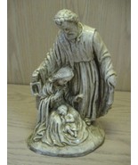 One Piece Nativity Scene Ceramic Beige Antique Stain 7 1/2&quot; High - £6.24 GBP