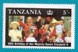 Mint Tanzania Postage Stamp (1987) Queen Elizabeth 60th Birthday Scott Cat#333 - £1.56 GBP