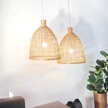 DARIN - Bamboo Pendant Light (48-54cm) - £129.32 GBP