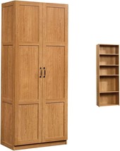 Sauder Storage Cabinet, Highland Oak Finish &amp; Beginnings 5-Shelf Bookcase, - £254.18 GBP