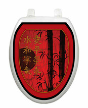 Toilet Tattoos Toilet Seat Lid  Decor Red Delight Oriental Theme Lid Cov... - $471.59 MXN