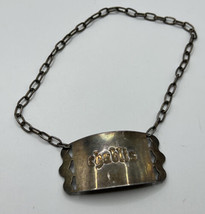 Vintage Silver Plate Wine Markers Label Tag &quot;Chablis&quot; on Chain - £11.86 GBP