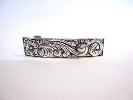 Smaller silver metal filigree flower hair alligator clip barrette for fine thin - £8.72 GBP