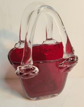 Murano Style Glass Ruby Red Purse image 3