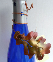 Burnished Copper Oak Leaf Wine Bottle Accent by Copper Leaf (#8826) - £16.03 GBP