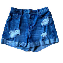 Hollister Womens Shorts Size 5 w27 Ultra High Rise Mom Shorts Denim Button Fly - £15.67 GBP