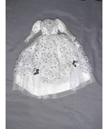 12” Vintage Mattel Barbie Outfit 1980’s Wedding Dress Lace Mesh Silver Trim - £20.03 GBP