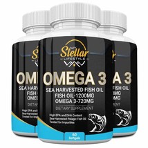 3 Bottles Omega 3 Fish Oil by My Stellar Lifestyle - 60 Softgels x3 - £60.64 GBP