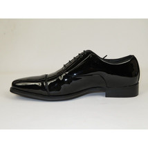 Men Santino Luciano Formal Dress Shoes Patent Leather Shiny Lace up C384 Black image 5