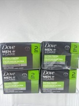 (4) Dove Men + Care Extra Fresh Body &amp; Face Bar Soap Moisturizing ￼8 Bars Total - £8.73 GBP