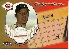 2002 Fleer Tradition Update This Day In History Game Used Jersey Adam Dunn Reds - £3.95 GBP