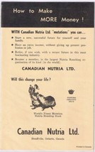 Vintage Print Ad Canadian Nutria Ltd Stouffville Ontario 5 1/2&quot; x 8 1/2&quot; - $2.16