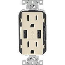 Leviton R08-T5632-0BT 15 Amp Light Almond USB &amp; Receptacle Combination - $32.27