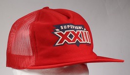 Super Bowl XXIII Hat Snap Back Winston NFL  Trucker Cap Red Hat USA made - £10.11 GBP
