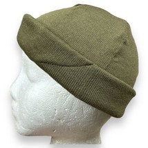 Vintage Military Watch Cap Winter Hat Retro Knit Cap 90s Y2K Blank Green - $24.64