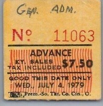 Kansas Konzert Ticket Stumpf Juli 4 1979 Louisville Kentucky - £42.60 GBP