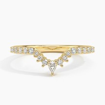 Aarani Pear and Round Shape Moissanite Diamond Band Ring / Luxe Lunette ... - $151.93 CAD