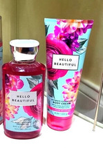 Bath &amp; Body Works HELLO BEAUTIFUL Body Cream 8 oz &amp; Shower Gel 10 oz Set... - £17.91 GBP