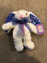 MTY International Soft Expressions Blue White Bunny Rabbit Stuffed Anima... - $13.67 CAD