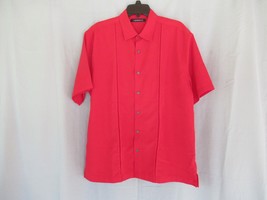 Axist  men&#39;s shirt casual button up  Large red short sleeve - $10.73