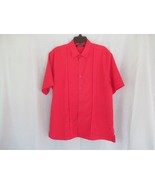 Axist  men&#39;s shirt casual button up  Large red short sleeve - $10.73