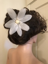 White Tahitian Tiare Feather Flower Hair Pick,Hawaiian Wear,Fashion Hair... - £47.96 GBP