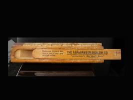 Antique 1900&#39;s advertising ruler box - vintage wood pencil case - Abraha... - $55.00
