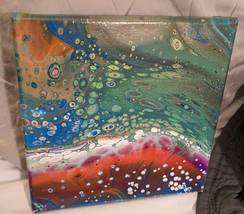 8x8inch acrylic poured canvases  - £7.51 GBP