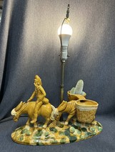 MCM Royal Haeger Cowboy Lamp Pack Horses Western Desert Cactus Has Been Repaired - £145.74 GBP