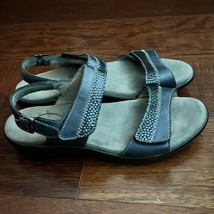 SAS NUDU Navy Blue Leather Strap Sandal Women&#39;s Size 7 N - £27.23 GBP