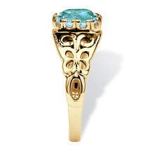 PalmBeach Jewelry Gold-Plated Silver Birthstone Ring-December-Blue Topaz - £31.33 GBP
